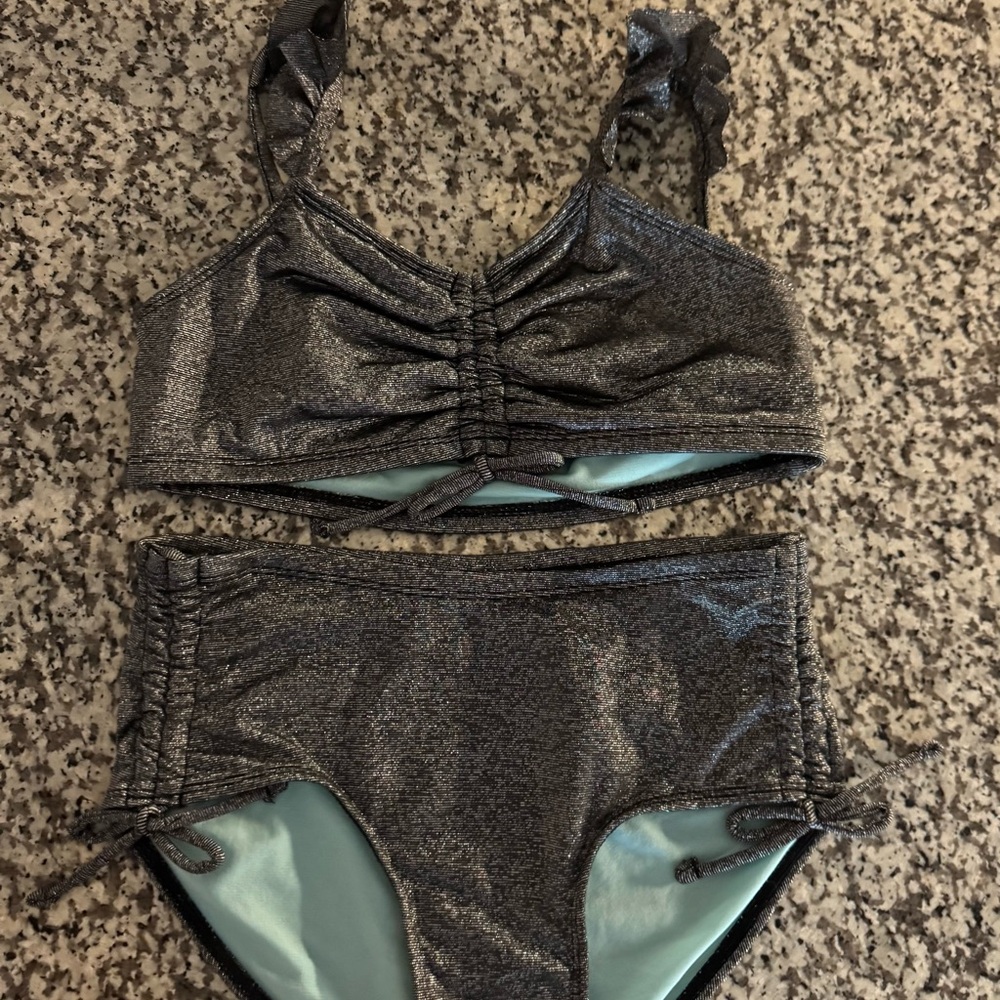 Justice Black and Silver Bikini - Picture 1 of 3